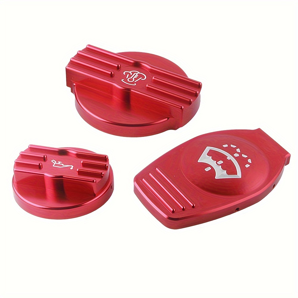 Image of Set Of 3 Caps Including An Oil Cap, Tank Cap, And Bottle Cap Protector Designed For The Ea888 Gen2 1.8t/2.0t Engine To Cover