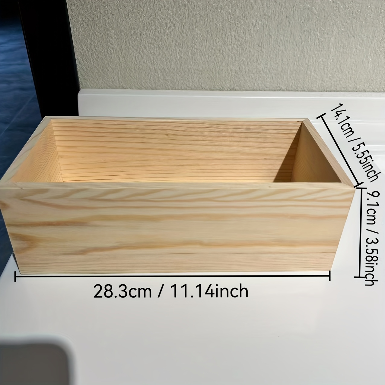 TEMU 1pc Desktop Cosmetics Organizer, Entrance Miscellaneous Storage Box, Wooden Storage Box For Perfumes And Aromatherapy