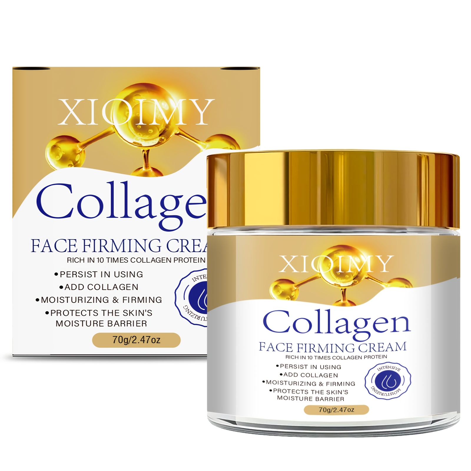 Image of Xioimy 70g 10-fold Collagen Moisturizing Face Cream - Hypoallergenic Collagen- Hydration For Very Dry & Skin, , Suitable For Types (dry, Normal, Oily) - For &, 70g