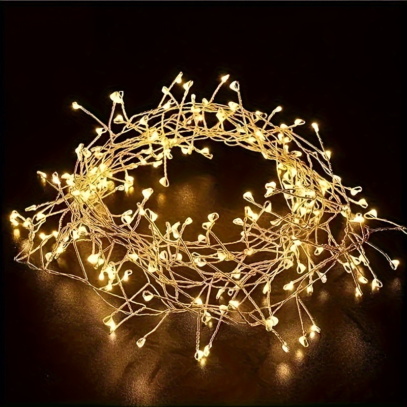 Indoor Christmas LED Firecracker Fairy String Lights, LED Holiday Lights, 8 Flashing Modes, with Remote Control, Smart Remote, Dimmable, 8 Modes, 50/100 LED Fairy Lights, Suitable for Wedding, Party, Bedroom Decoration