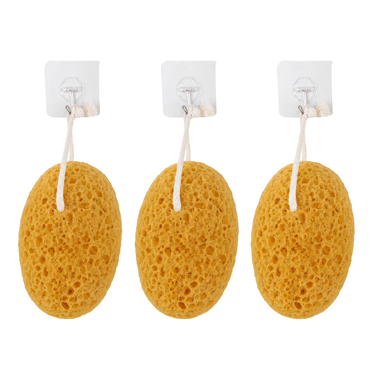 Soft Porous Bath Sponge with Hanging Loop for Cleansing