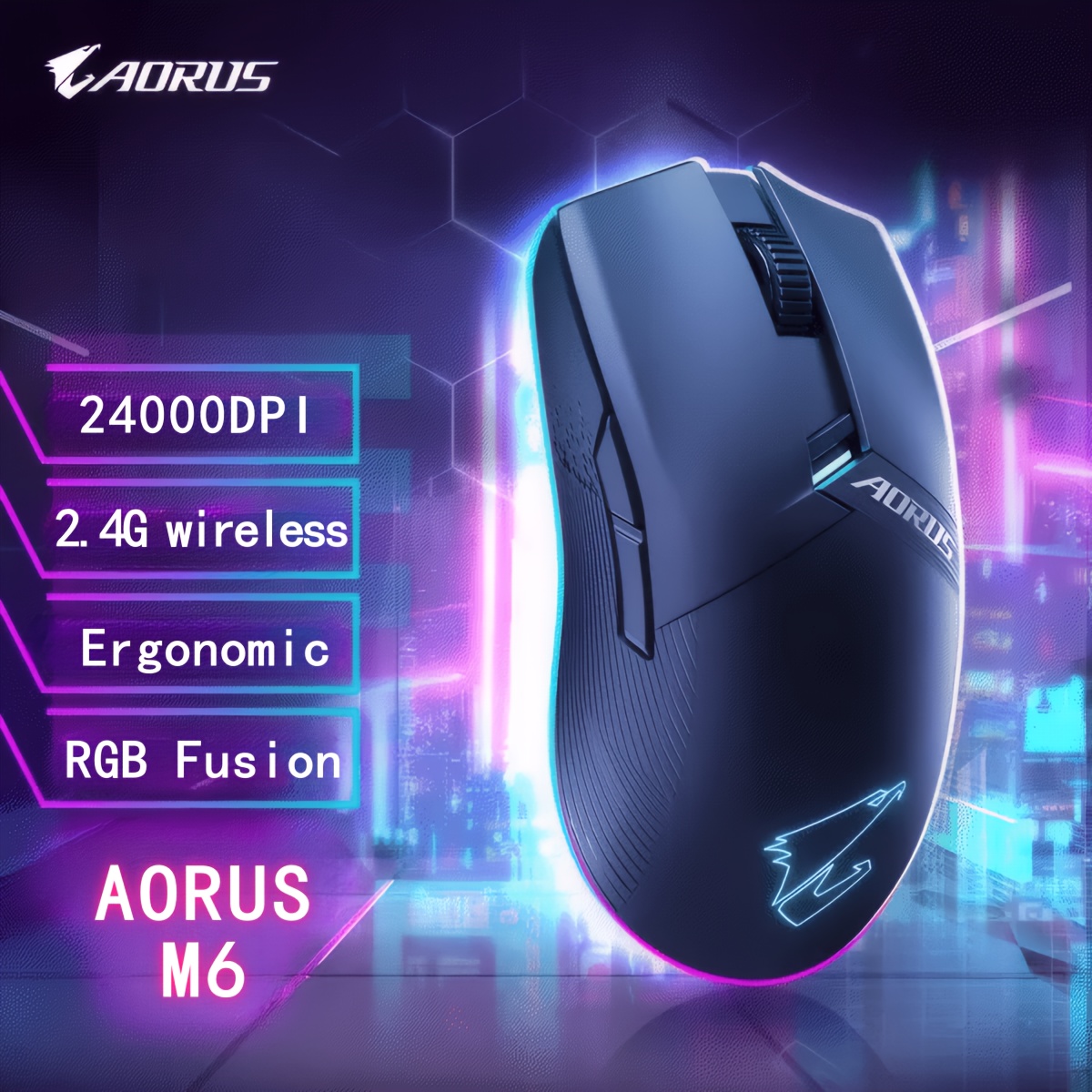     m6 wireless gaming mouse 24000dpi 2 4ghz   with   right handed optical sensor rechargeable lithium polymer battery usb type c charging gaming mouse ergonomic mouse optical sensor mouse