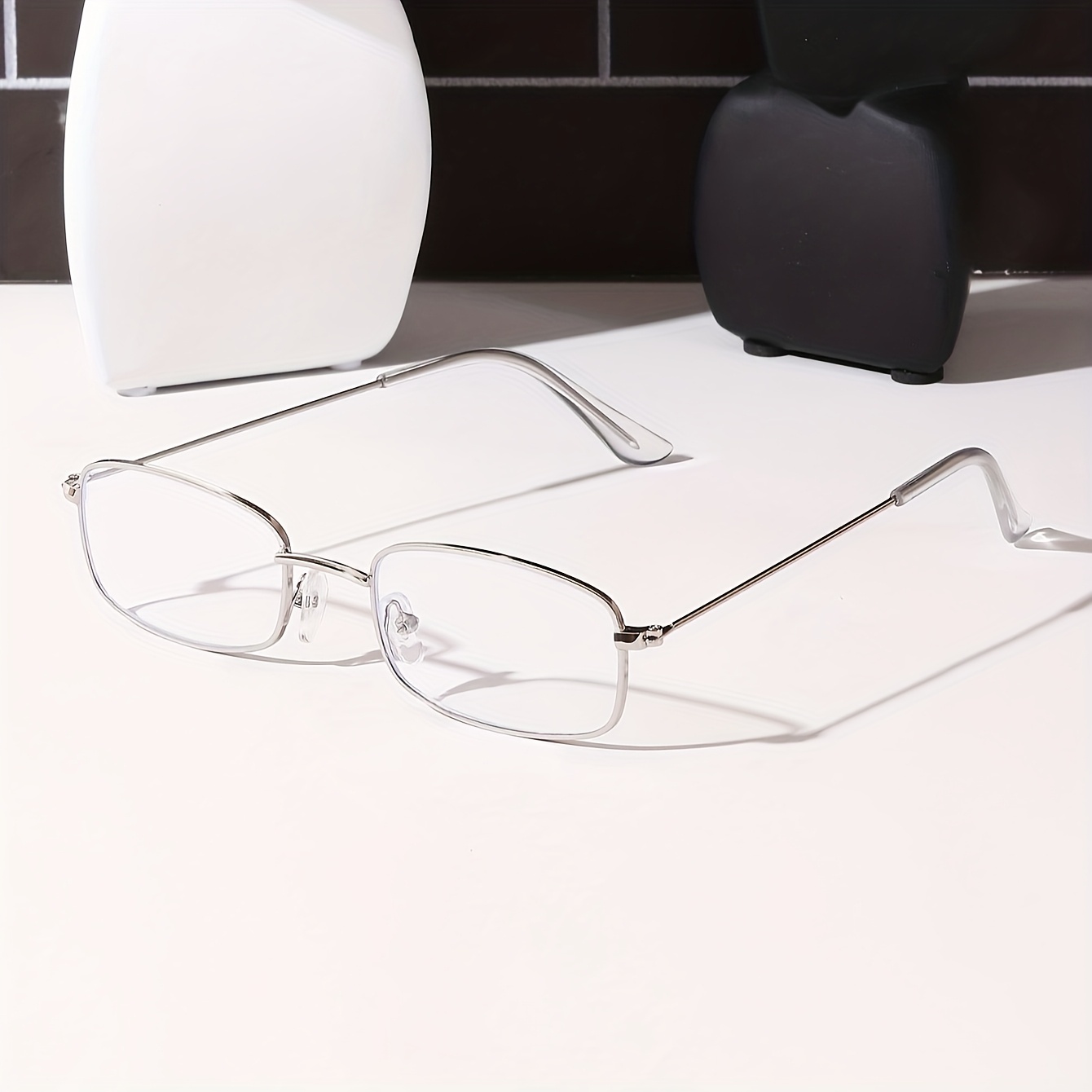 1 pair womens elegant square glasses non prescription frame lightweight round   full rim eyewear for reading computer driving vintage   with case like accessory no prescription needed
