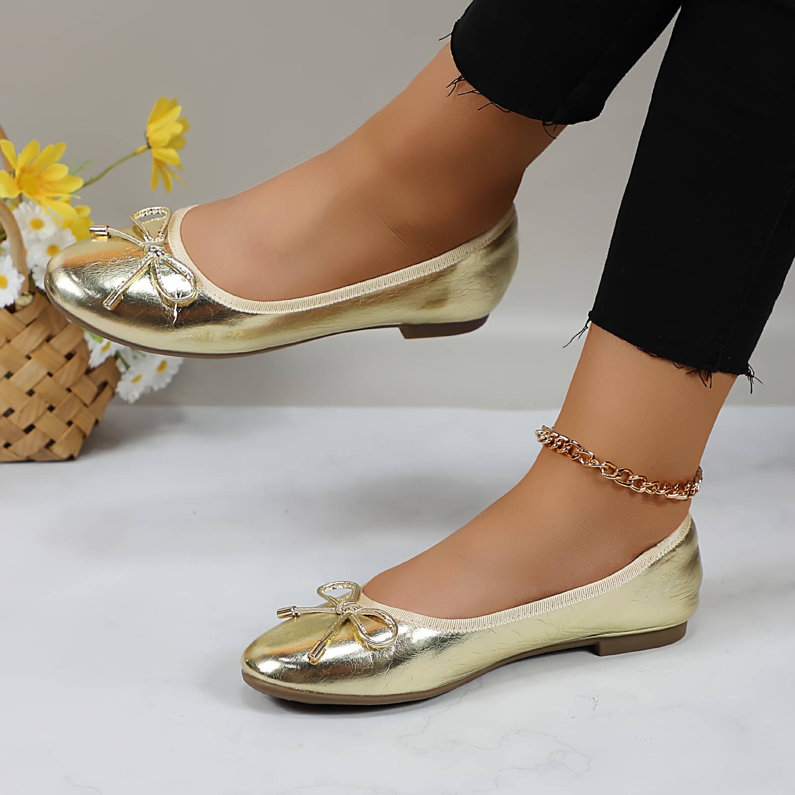 alexa chung gold dress Ulla Johnson | Women's Gracie Pointy Toe Flat in Gold Metallic Gold Pointy Flats