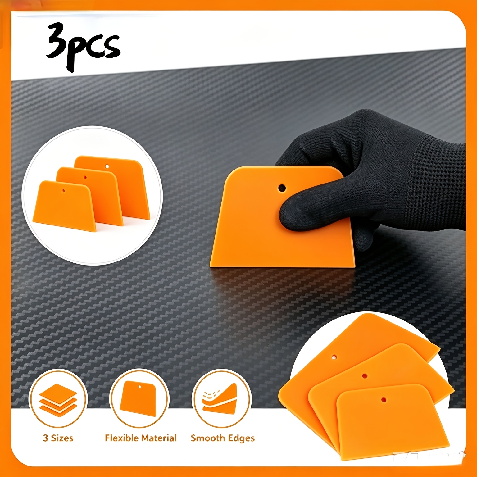 TEMU This 3pcs Multi-functional Flexible Plastic Scraper And Blade Set Is Suitable For Applying Vinyl Film, Car Window Film, Wallpaper, Decals, Car