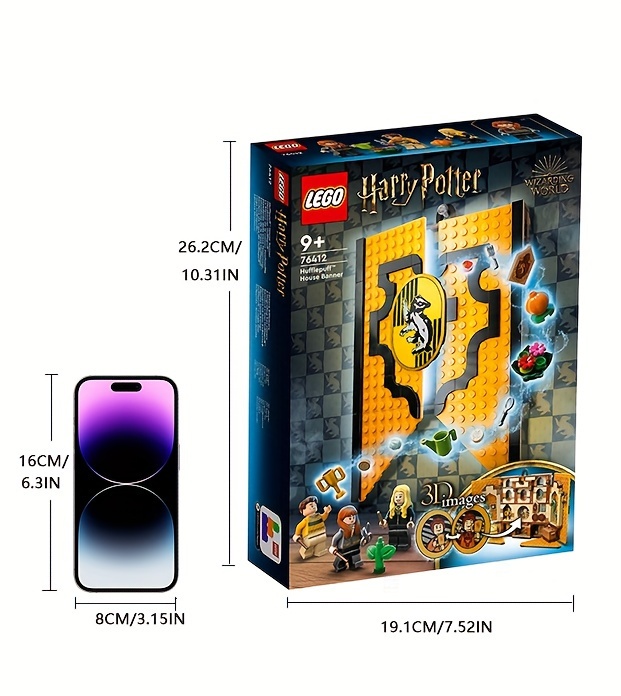 European Version, LEGO 76412 Hufflepuff House Banner, Hufflepuff House Banner, Block Gift, Interior Decoration