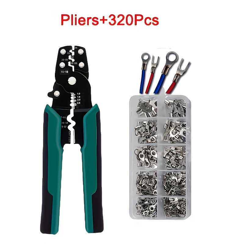TEMU Multi-functional Mini Terminal Crimping Pliers Kit With Wire Stripping Cutting Hand Crimping Tool Multiple Connector Kits 0-36v