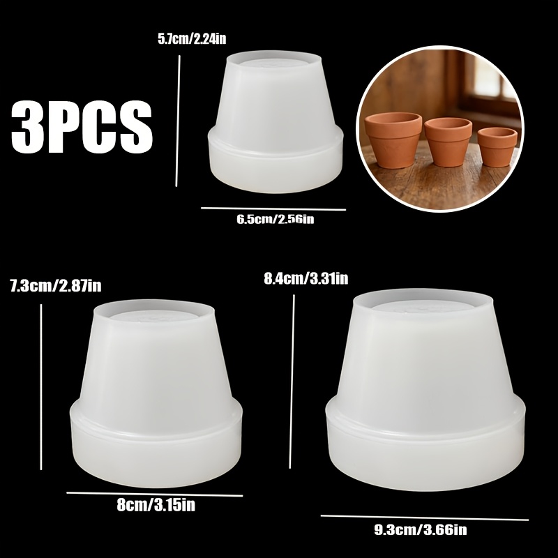 Image of 3pcs Resin Silicone Mould Set Succulent Plant Pot Silicone Mould Garden Pot Mould Silicone Mould For Diy Pot Plaster Concrete Mould Resin Craft Casting Mould