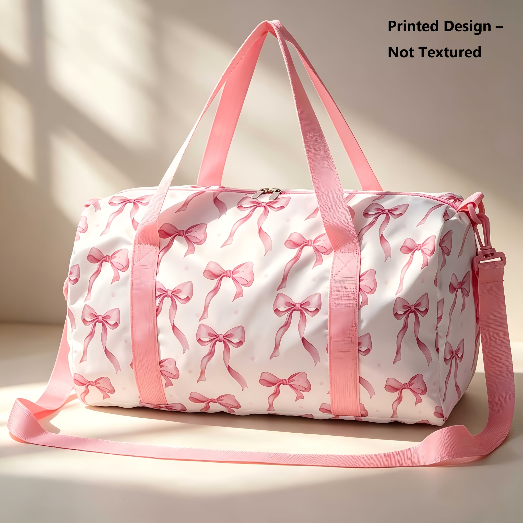TEMU Printed Design - Not Textured. Large Capacity Travel Bag, Women's Shoulder Tote Bag, Handbag, Luggage Organizer Bag, Sports/gym/yoga Bag, Travel
