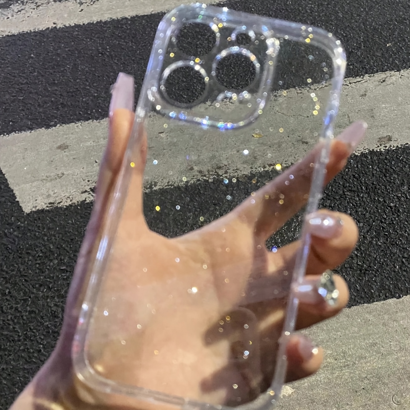 1. 5mm Thick Precision Hole Glitter Case for Apple iPhone, Compatible with iPhone 16 Pro Max, 16, 16 Pro, 16 Plus, 15, 15 Pro Max, 15 Plus, 15 Pro, 14 Pro Max, 14 Pro, 14, 13 Pro Max, 13, 13 Pro, 12 Pro Max, 12, 12 Pro, 11, 11 Pro Max, And 11 Pro Soft Cover.