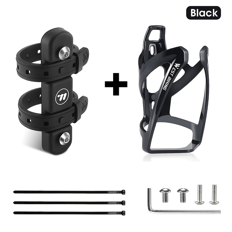 Image of West Biking 2pcs Bicycle Water Bottle Cage Set Universal Water Bottle Holder Anti-slip Anti-falling Flexible Water Bottle Holder Lightweight Durable Road Mountain Bikes Accessories