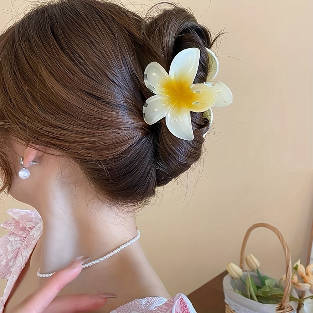 

Chic Floral Hair Claw Clip - , Non-slip Grip For Women & Girls, Beach Vacations, Beach Accessories