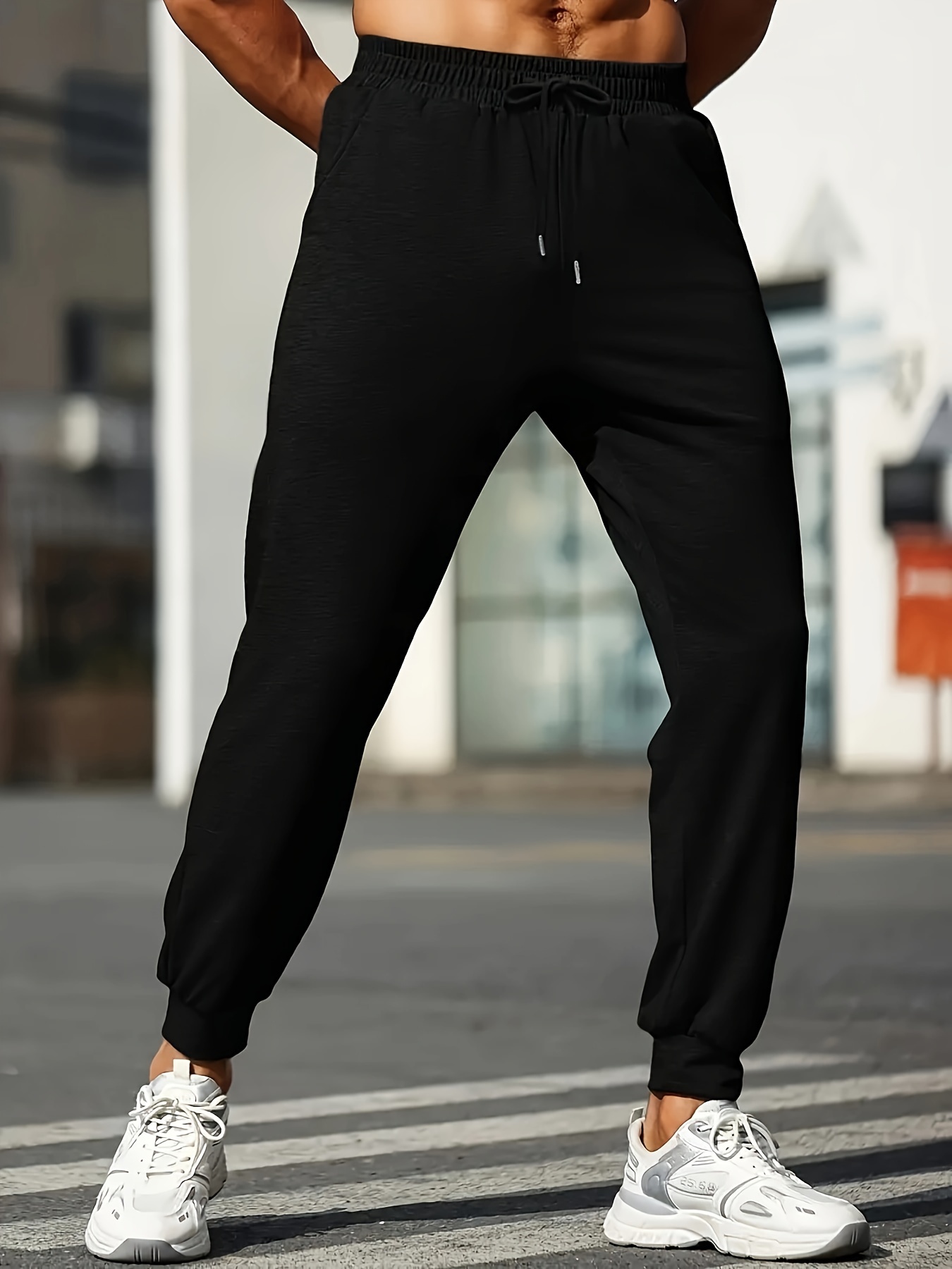 Men s Sportswear Polyester Track Pants 100 Knit Fabric Temu