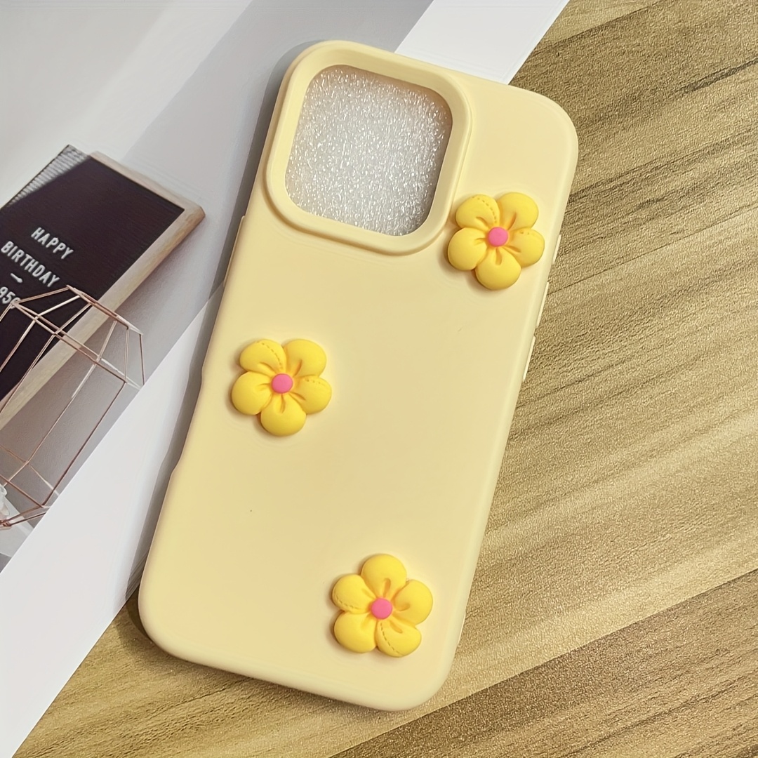 TEMU Phone Case: 1pc Daisy Flower Decorative Phone Case, Suitable For Iphone 18 Pro, 18 Pro Max, 17, 17 Pro, 17 Pro Max, 16 Pro Max, 15, 14 Plus, 13,