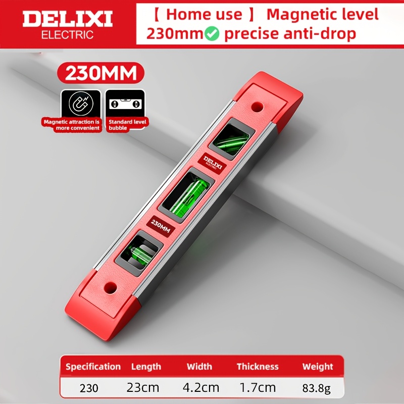 Image of Electric 230/300mm High-precision Level Ruler, Magnetic Spirit Level, Portable Leveling Ruler, Balance Slope Ruler, Sturdy And Deformation-resistant, Suitable For Leveling/measuring/marking/cutting