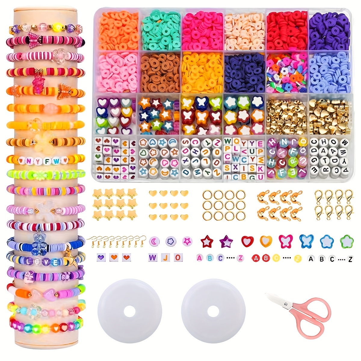 

1800+pcs Polymer Clay Beads Kit, , Making Supplies For & Necklaces, Crafting & Sewing Accessories