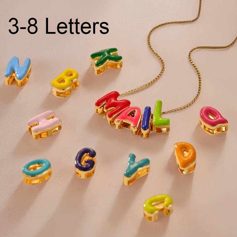 E-shop Personalisiertes Emaille-Dopamin-Farbschema Namenskette, Individueller Bunter Bubble-Letter-Anhänger Geschenk für Frauen, für Geburtstage,