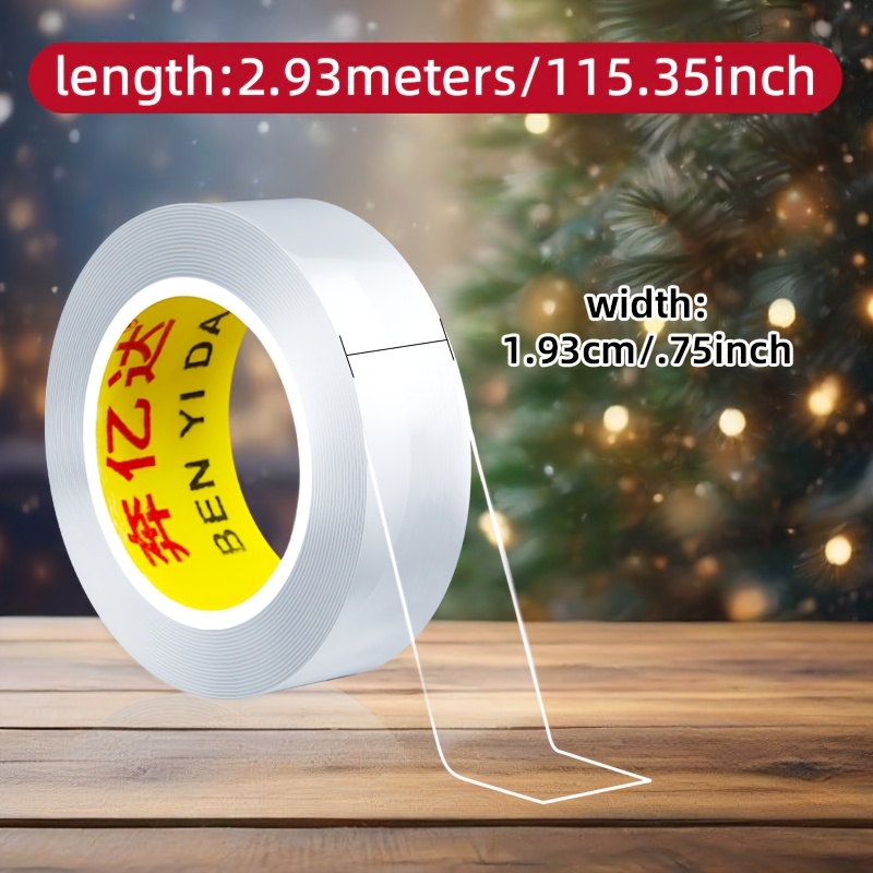 Image of Nano Double-sided Tape:high , For Sticking Led Light Strips During Christmas & Halloween,removable,ideal For Securing Balloons At Home Dinners & Company Parties Extra Strong,residue