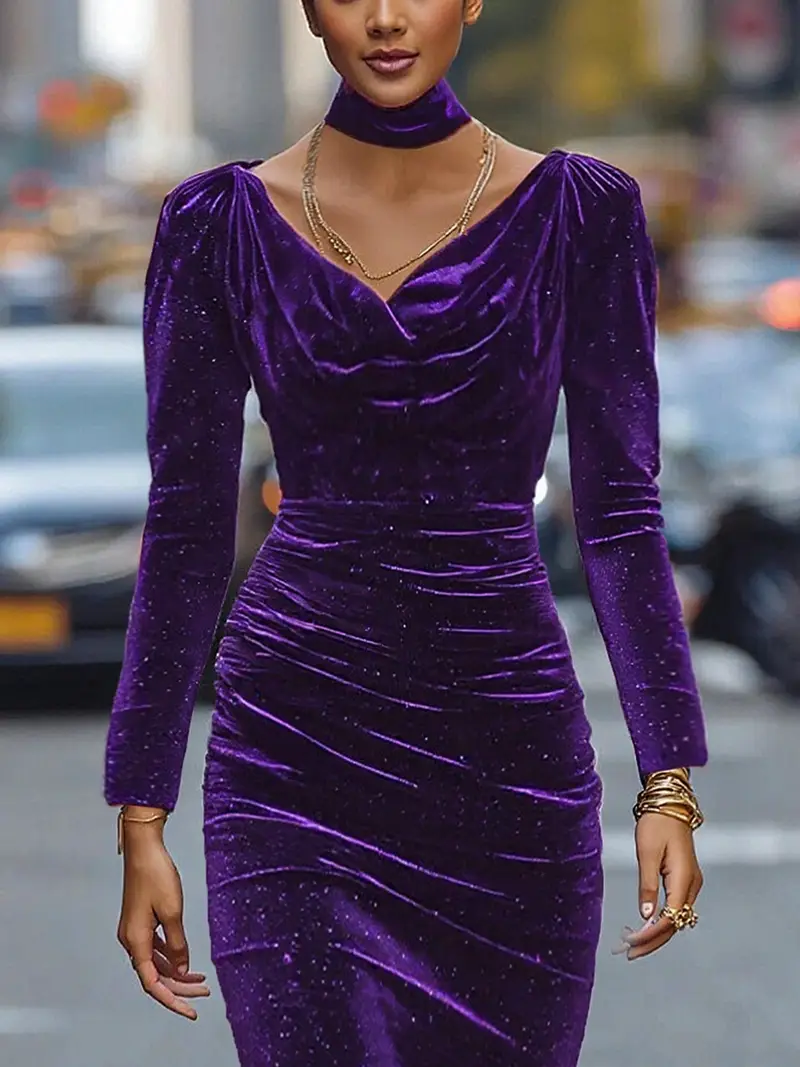 womens purple velvet dress Purple Velvet Maxi Dress
