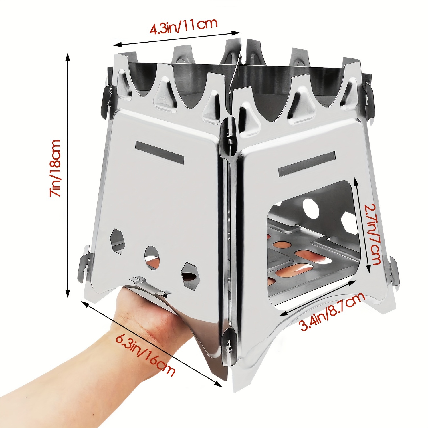 1pc charcoal grills portable camping stove portable wood stove for camping outdoor stainless steel folding grill sturdy and durable grill used for outdoor bbq outdoor hiking camping bbq accessories grill accessories