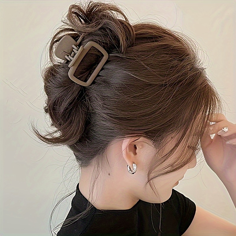1/4pcs Elegant Matte Square Hair Clip Set - Versatile Stylish Shark Clip for Women & s for Ponytail & Updo Perfect for everyday styling and makeup