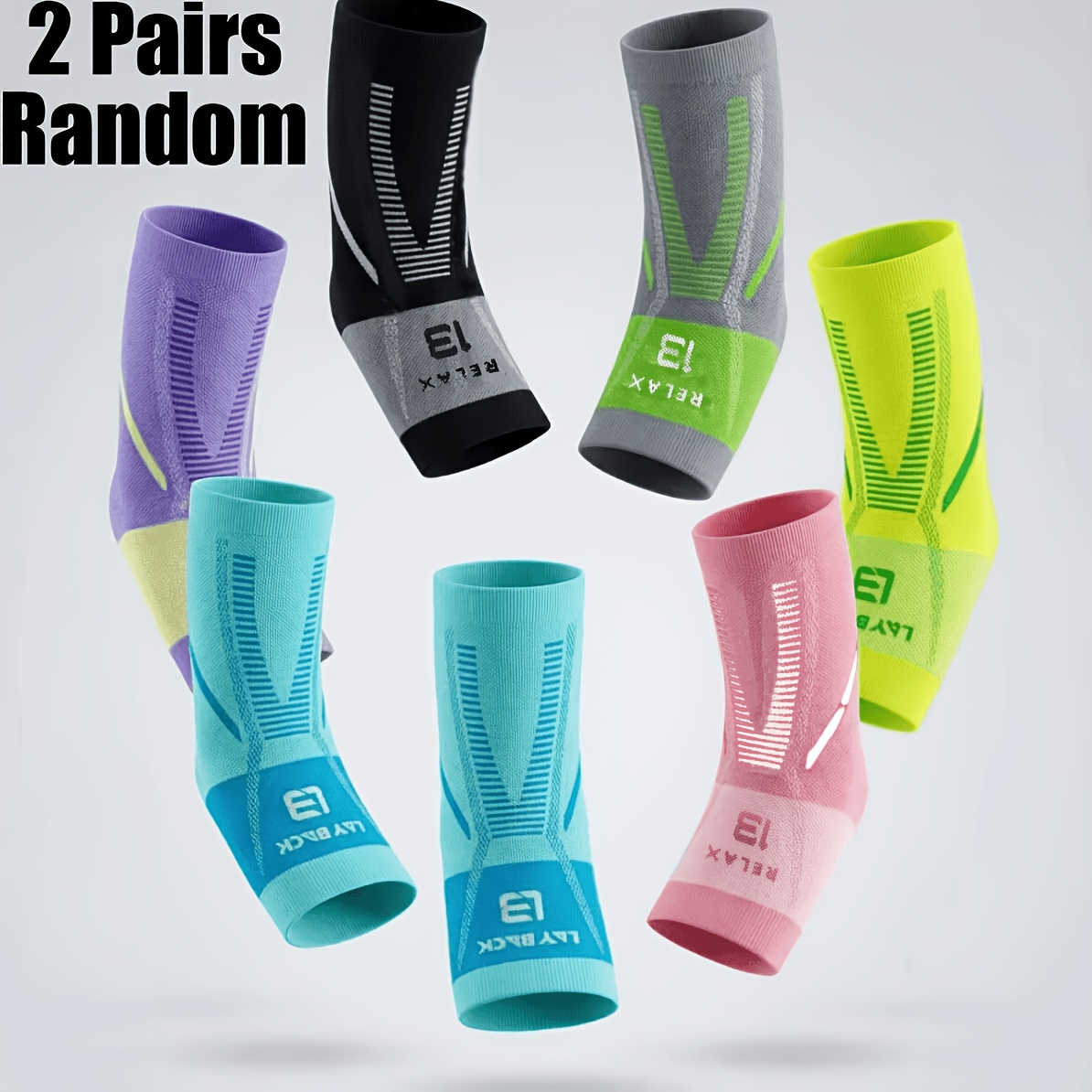 TEMU Of Random Professional-grade Gradient Compression Foot Sleeves, Professional Sports Support Ankle Socks, Special Foot Sleeves, Comfortable And