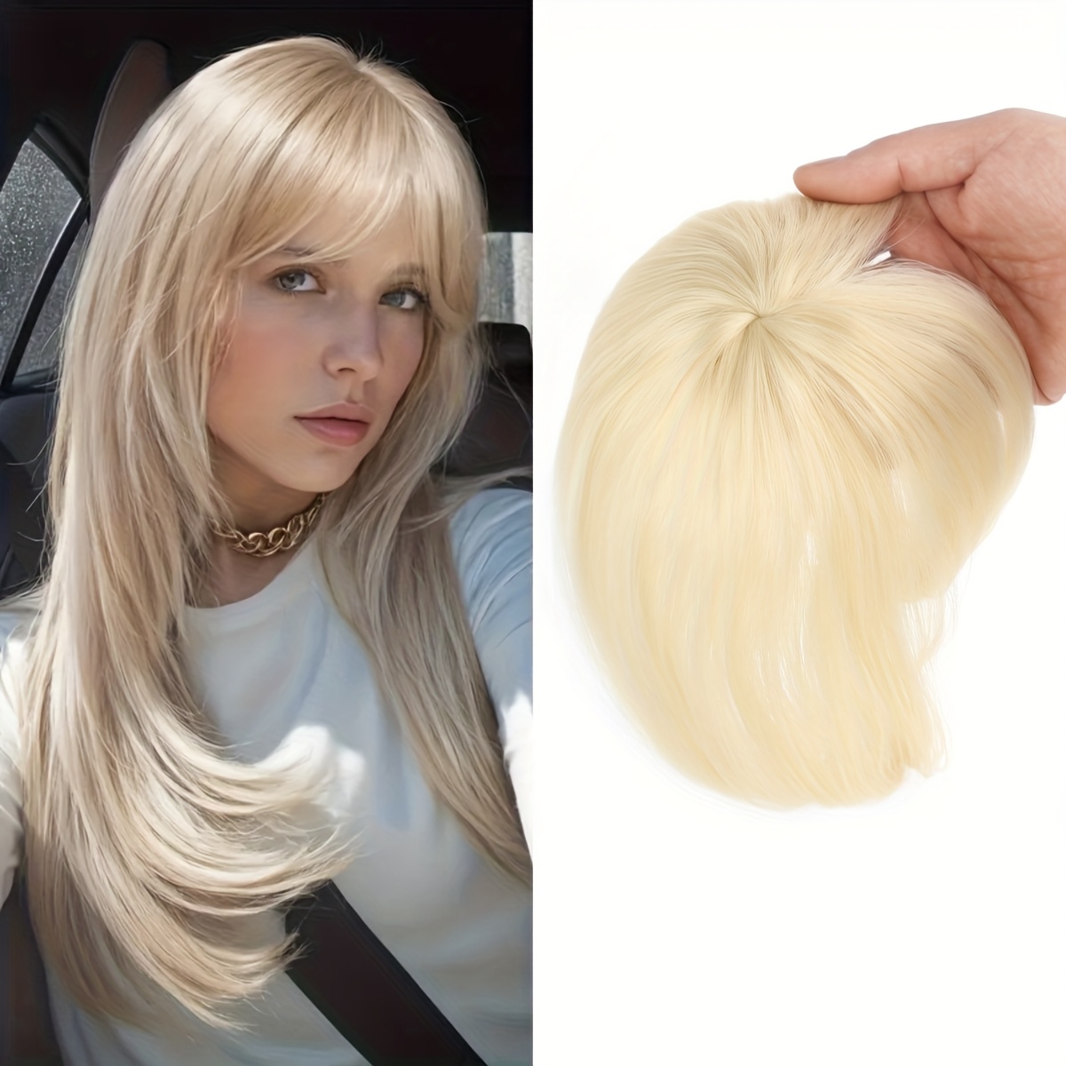 3  in bangs hair extensions for women straight hair topper for thinning hair hair loss natural look easy application versatile styling options secure clips for asian women natural   details 0