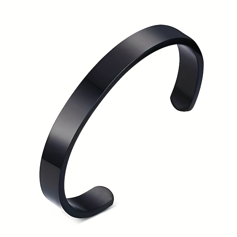 Image of High Quality Polished Adjustable Cuffs Stainless Steel Bracelet For Men And Women, Glossy, Fashionable, Casual Party Jewelry