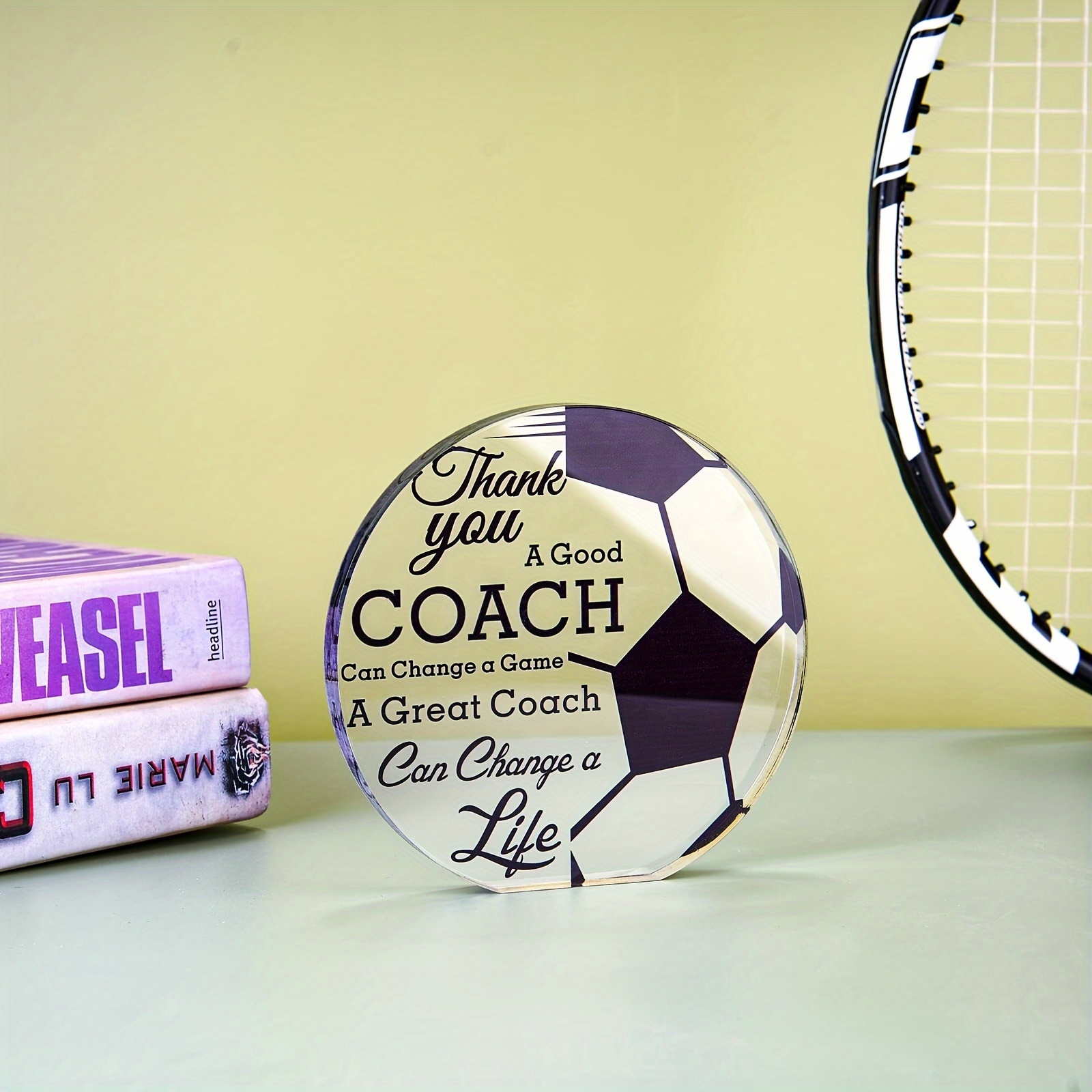 Regalo Entrenador Fútbol Acrílico | Decoración Escritorio | Agradecimiento Fin De Temporada