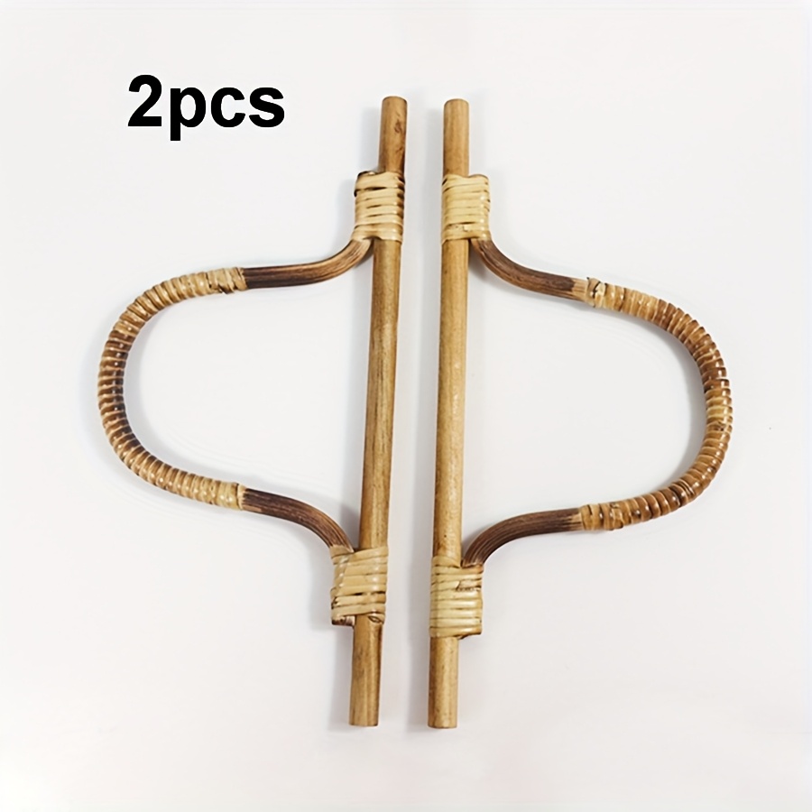 Conjunto de para Bolsos Hechas a en Ratán Bambú Antiguo y Madera  con Forma de Accesorio DIY para Manualidades y Proyectos Caseros