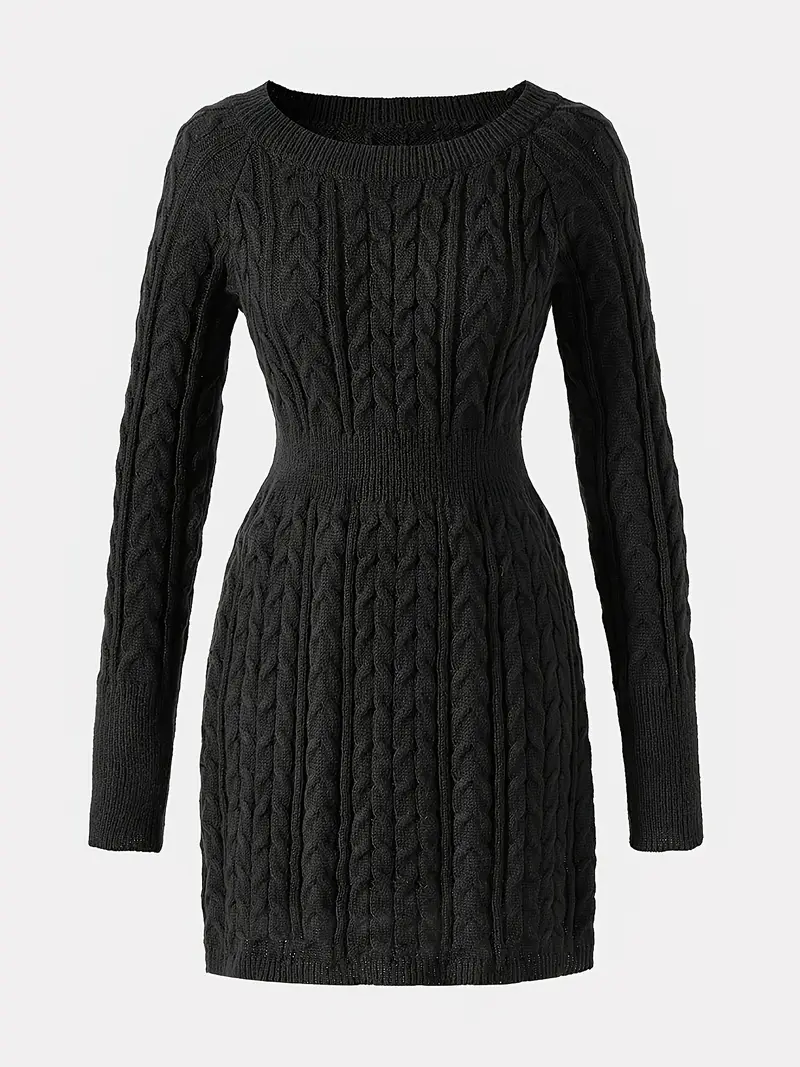 1pc womens polyester rib knit bodycon dress crew neck solid - Temu Germany 1pc womens polyester rib knit bodycon dress crew neck solid - Temu Germany