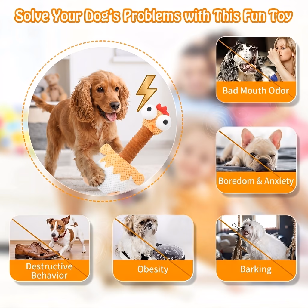 2026 new durable squeaky dog toys indestructible plush dog toy funny dog toys for small medium large breed daily companionship training reward gift crinkle squeaky plush dog puppy chew toys for teething cute puppy toys Product details 4