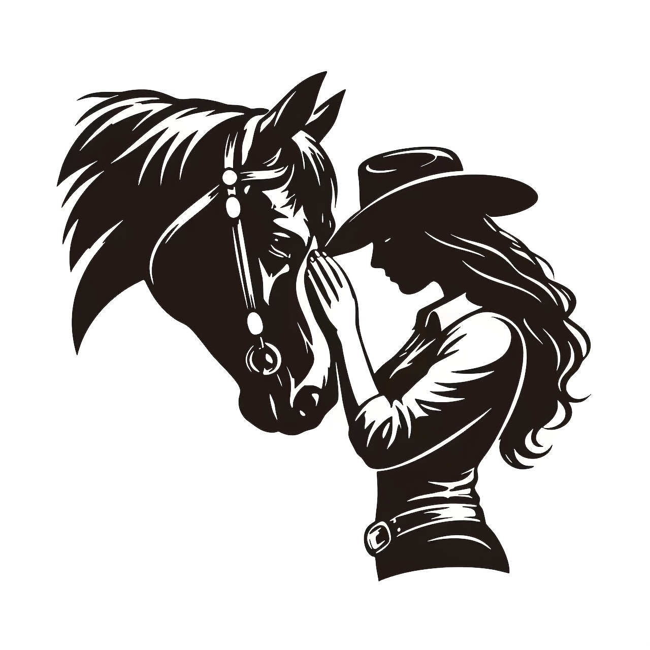 TEMU 1pc Cow Girl Horse Western Metal Decor Wall Art Gift - Modern Powder Coated Steel Emblem Iron Craft