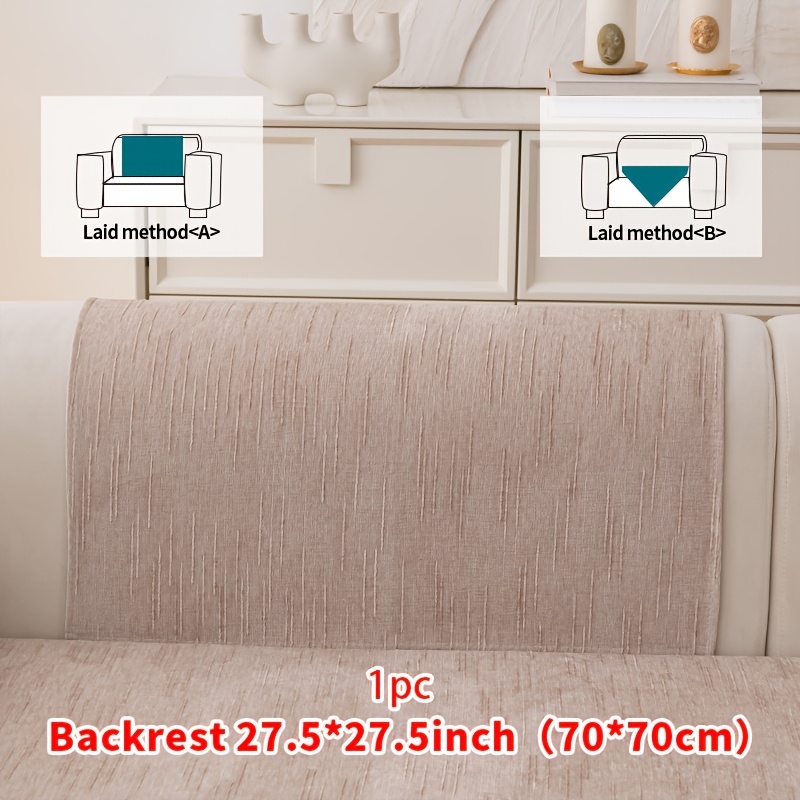 TEMU 1pc Solid Color Minimalist Universal Sofa Cushion, Pet-friendly, Non-slip And Breathable, For Living Room And Bedroom Decoration, Non-slip Sofa