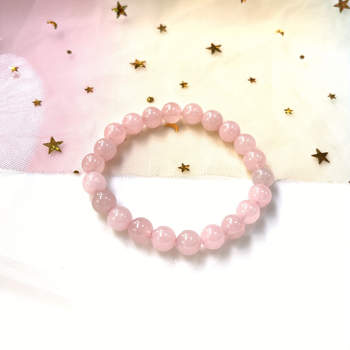 TEMU Bracciale in Naturale 8mm - Bohemien a con Ciondolo dell'Amore, con un'Aureola, per l'Uso , Regalo Valentino per Donne, Bracciale , per , un