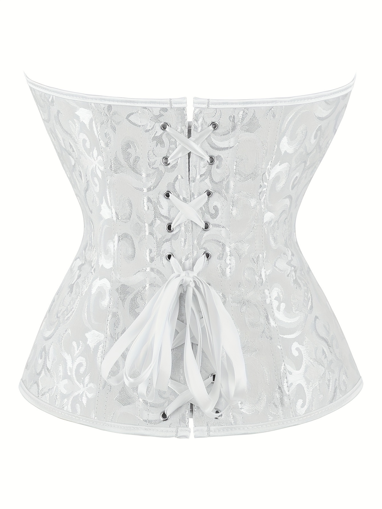 Jacquard floral bustier bra without straps, elegant straight-neck top with laces and curved hem, Women's clothing, Carnival
