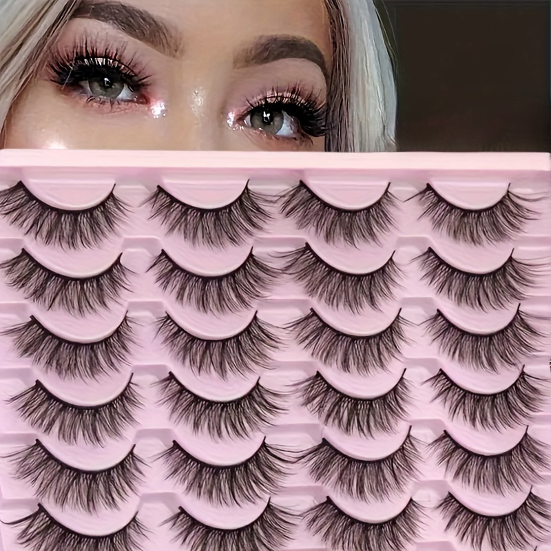 

14 3d False Eyelashes Set, 15mm & Fluffy , Hypoallergenic Long Fake For & Makeup Use