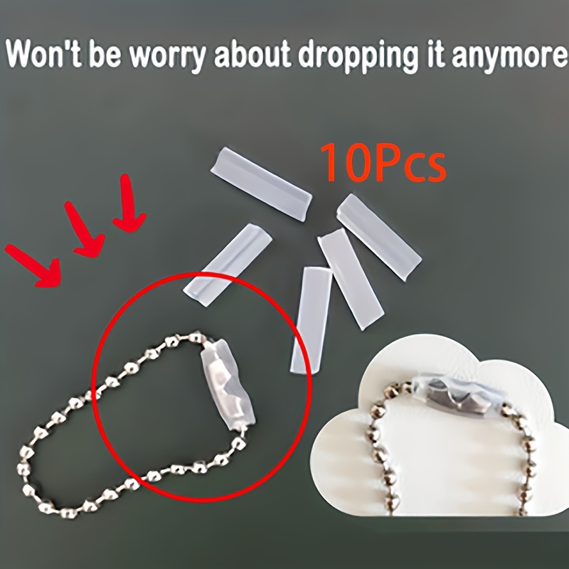 10bead Chain Anti-loss Protective Covers| Transparent Color| Fits | For Hanging Accessories| Anti-lost| Acrylic Photo Card Holder Keychain| Bead Chain Jewelry Accessories