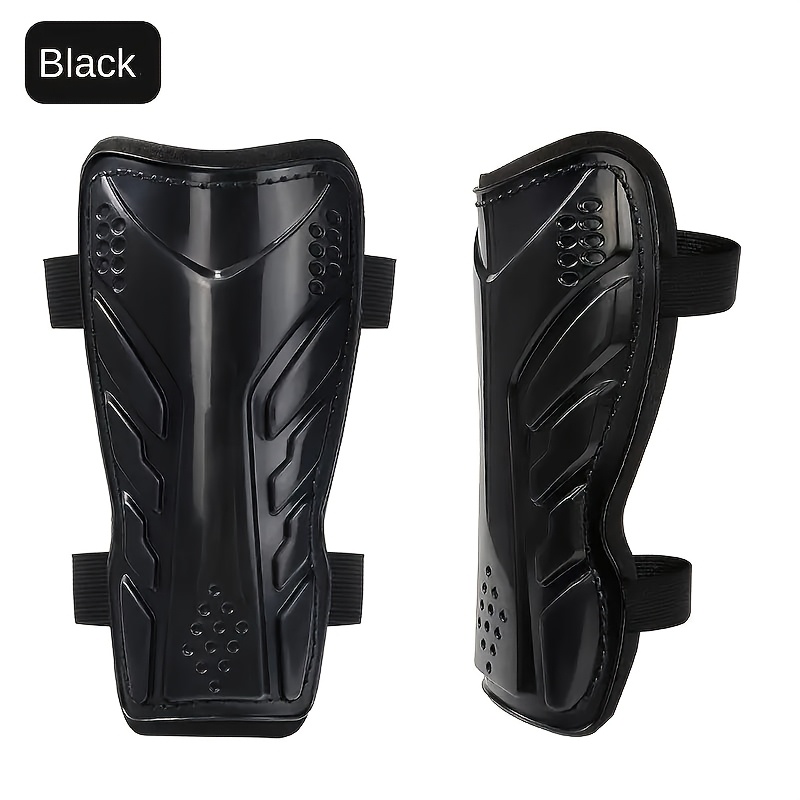 

1 Pair Unisex-adult Soccer Leg Guards With Straps, Leather Knee Pads, For Training And Protection