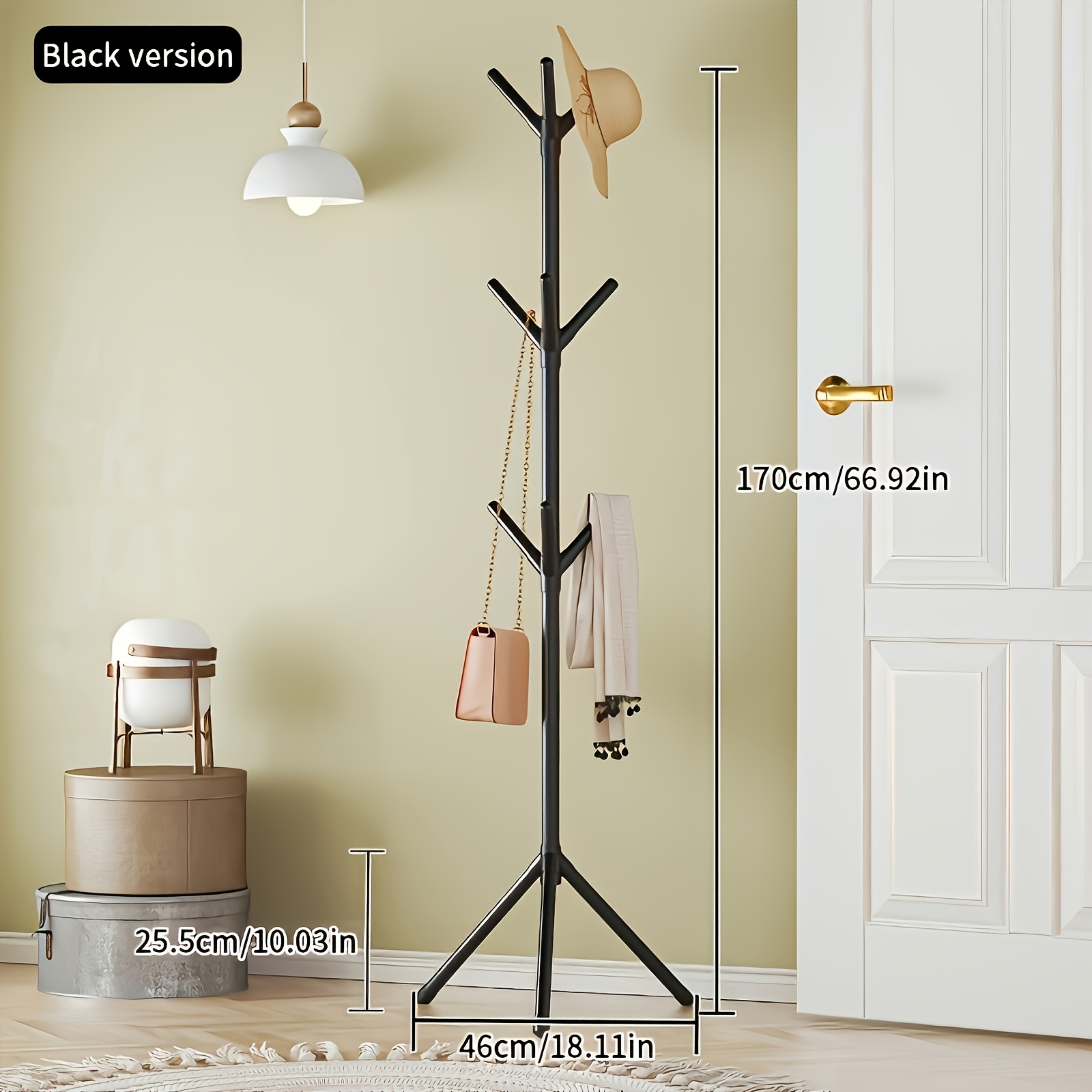 TEMU Metal Coat Rack Stand Freestanding Coat Rack With 9 Hooks | Coat Hanger Stand | Coat Stands Entryway, Coat Tree Clothes Stand For Clothes, Hats, Bags, Jacket, Umbrella