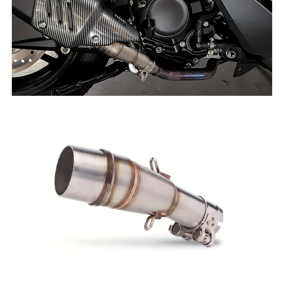 TEMU 1 pezzo Tubo di Scappamento in Acciaio Inossidabile per Moto, Compatibile con 350