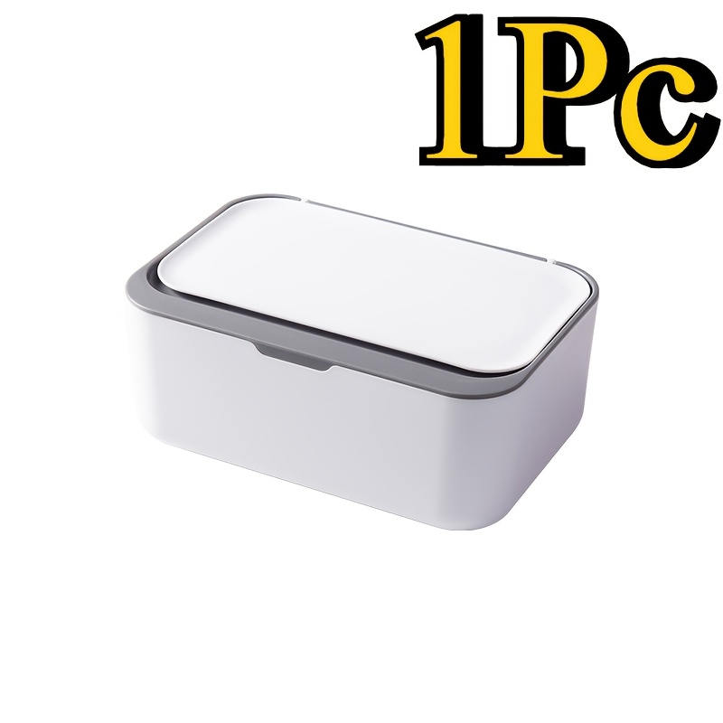 Image of Travel-friendly Refillable Wet Wipes Dispenser - Durable Plastic, Rectangular Design For