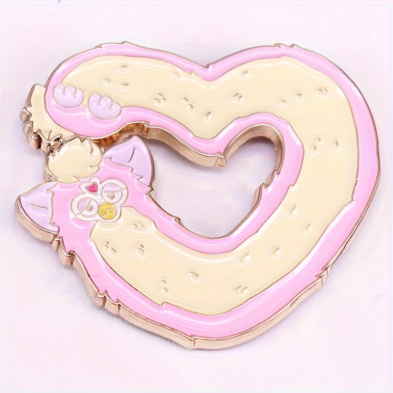 Adorable 35mm x 38mm Phoebe Heart Donut Enamel Pin - Perfect for Everyday Wear