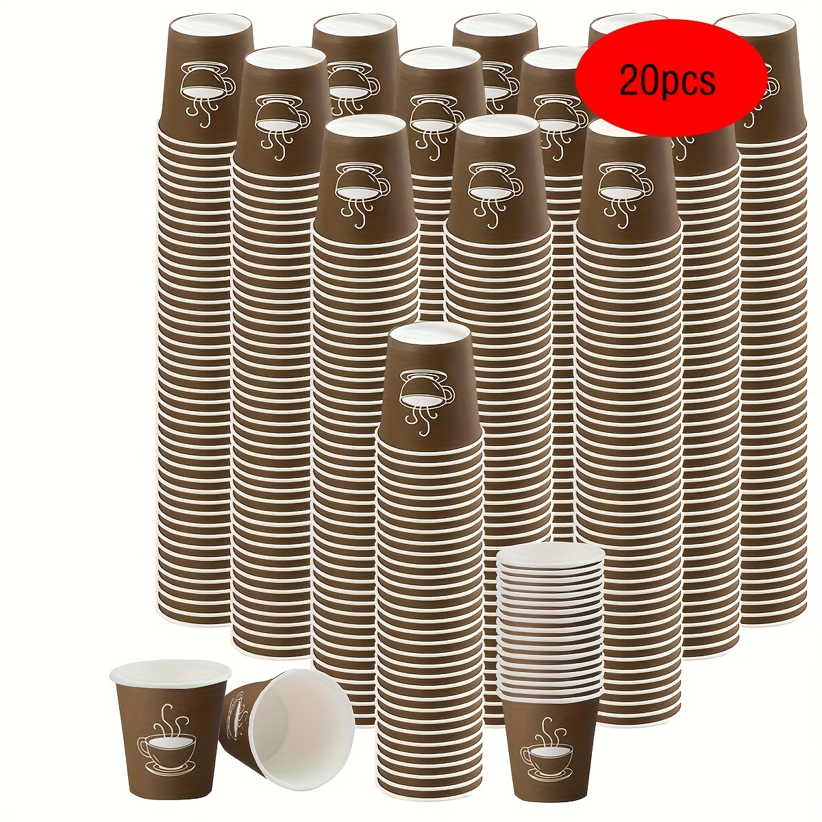 60/20 stück 60ml mini kaffeetassen einweg espresso papptassen badezimmer mundspülung becher einweg medizinbecher für reisen picknick outdoor   (klassischer stil)