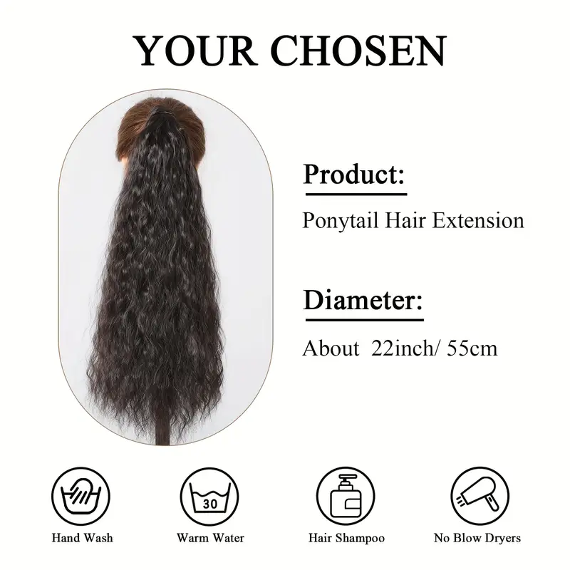 55.88 cm curl hair extension - elegant bouncy waves, high-quality heat-resistant fiber, daily wear, parties & festivals, , versatile hairpiece, party hairpiece, festival hairpiece, versatile style, heatresistant material details 2