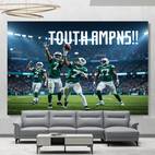 1pc football themed backdrop with text green jersey players music festivals bohemian weddings themed parties photo booths and artistic decor polyester material outdoor event decor football theme decor durable polyester football party decorations