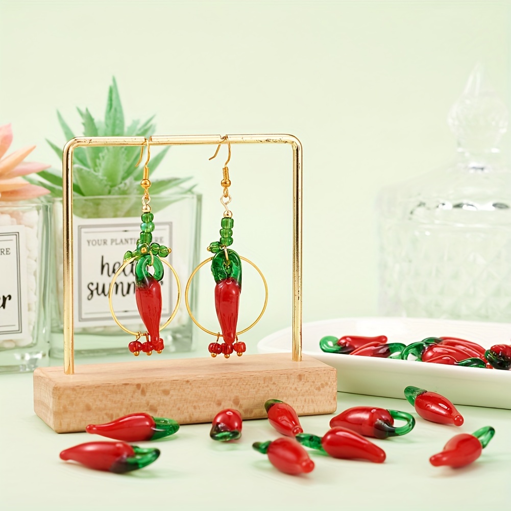 

20pcs/set Handmade Chili Pepper Earrings, Red And Green Pepper Charms, Unique Dangle Drop Earrings For Women, Spicy Food Lover Gift, Diy Jewelry Accessories