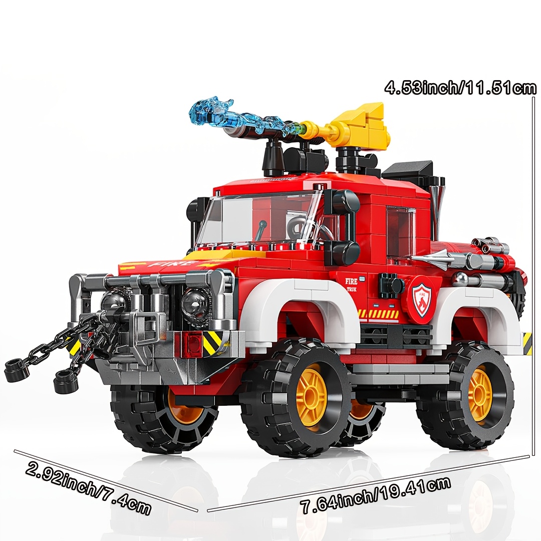 500pcs+ Fire Off-Road Car Building Blocks Model