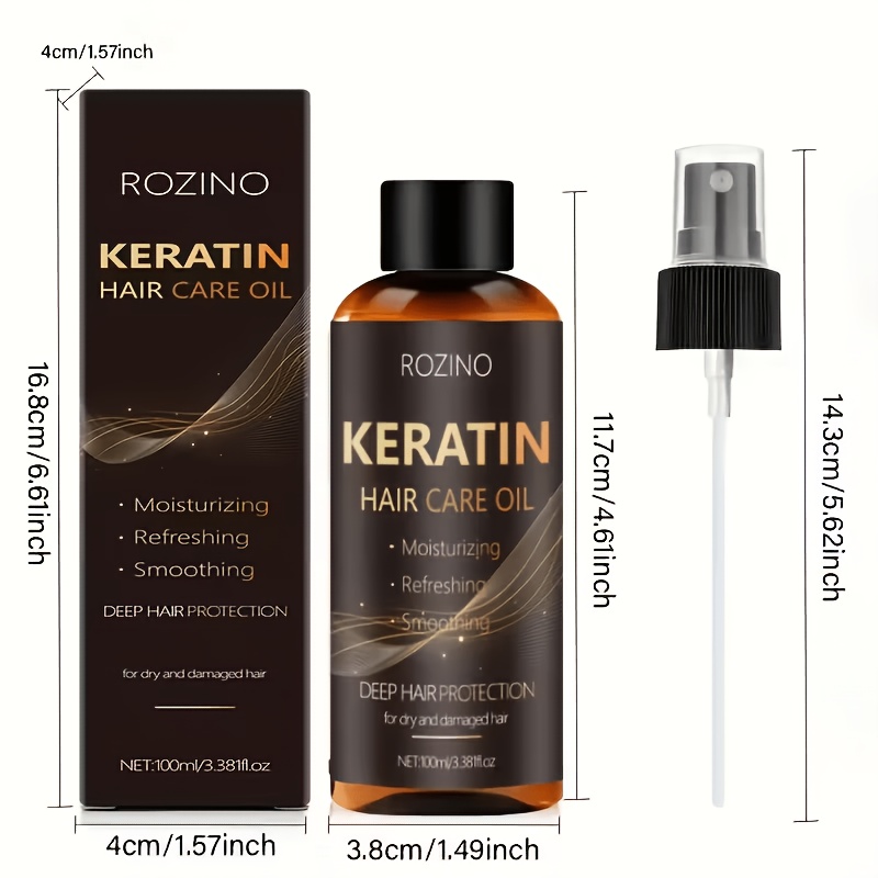 TEMU Keratin-infused Spray (100ml) - A Single Application Quickly Controls Frizz, Delivers Instant Smoothness, And Nourishes Your Hair. Bid Farewell