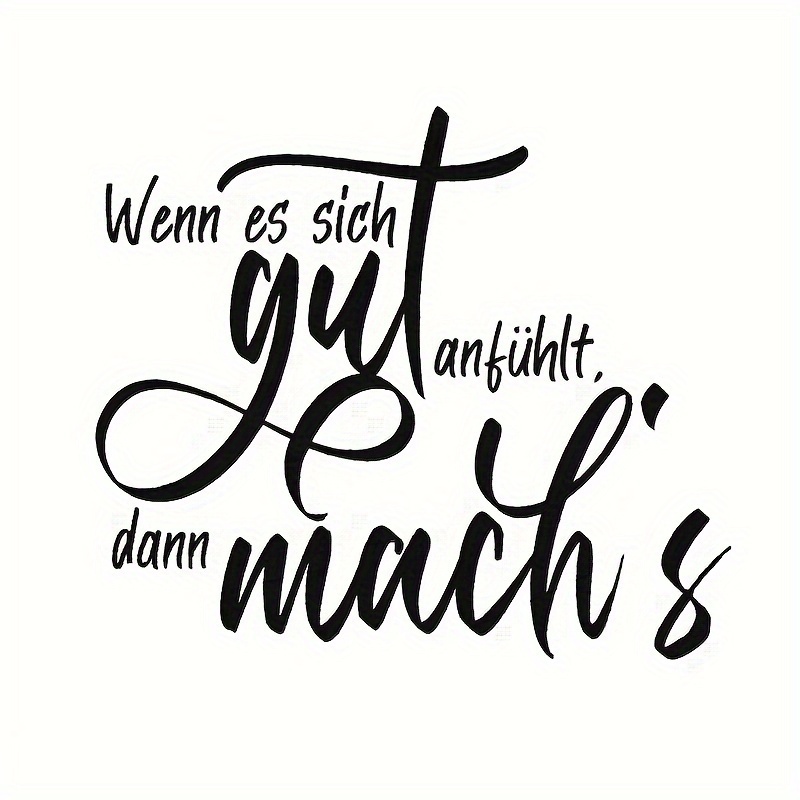 "wenn Es Sich Gut Anfuhlt, Dann " - If It Good, And Do It, Mirror Makeup Mirror Stickers, Car Sticker, Car Window Decoration, Vinyl Decal, Makeup Mirror Stickers, Self-adhesive Decal